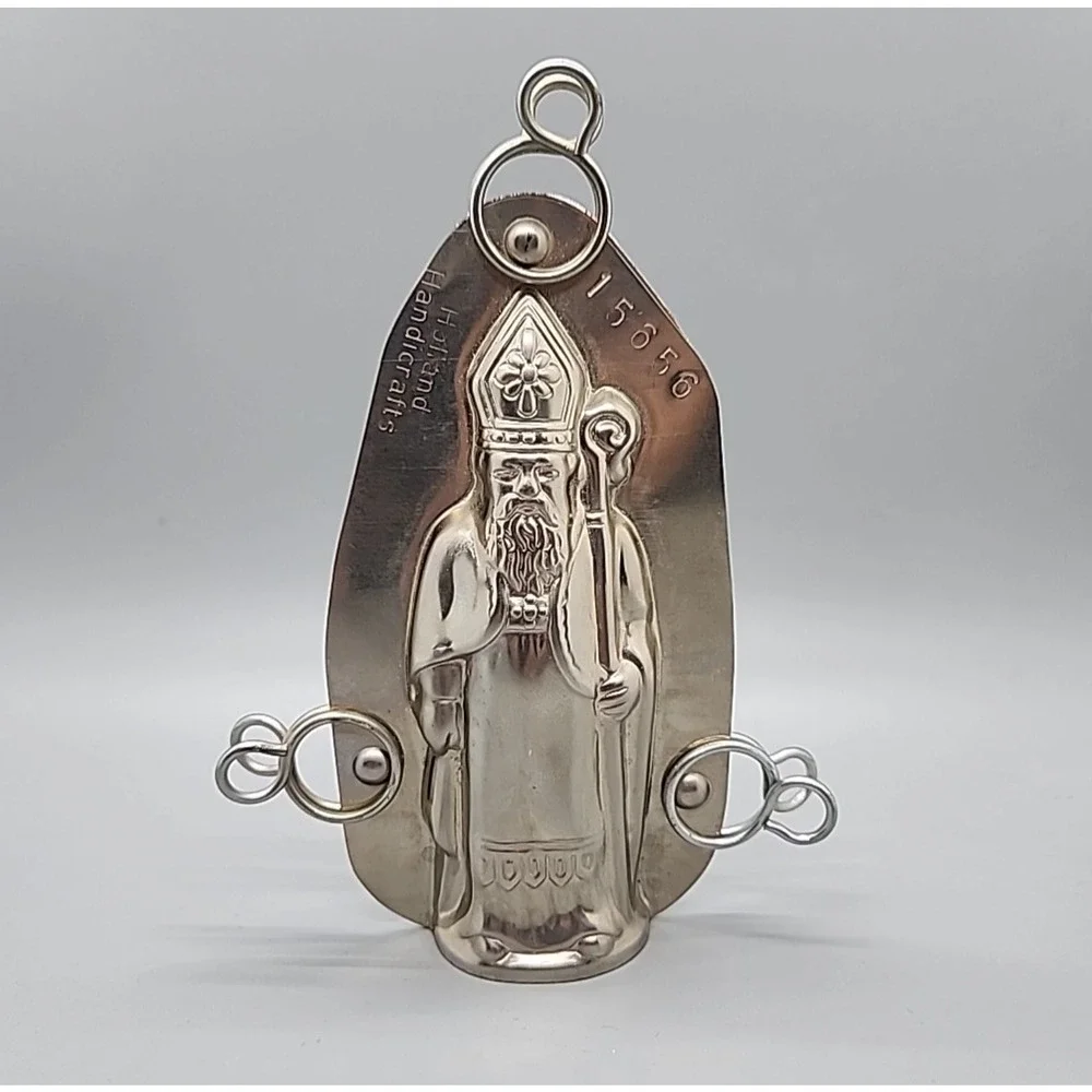 Vintage Father Christmas Dutch Chocolate Mold Holland Handicrafts w/ Clips 15656